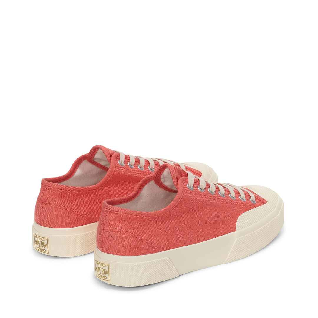 Baskets basses unisexes rouges avec tige en coton main