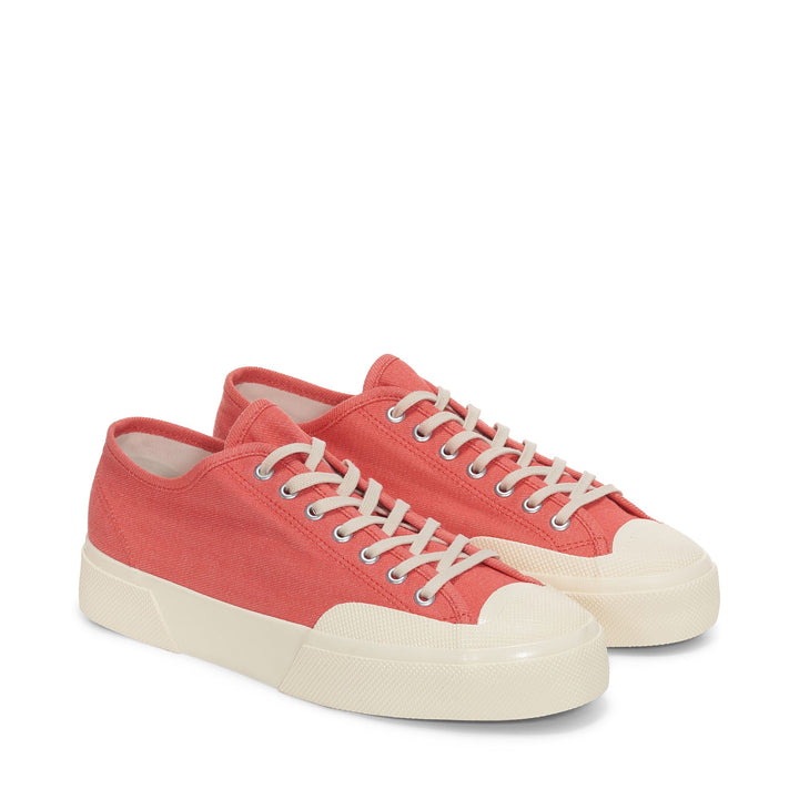 Baskets basses unisexes rouges avec tige en coton 2