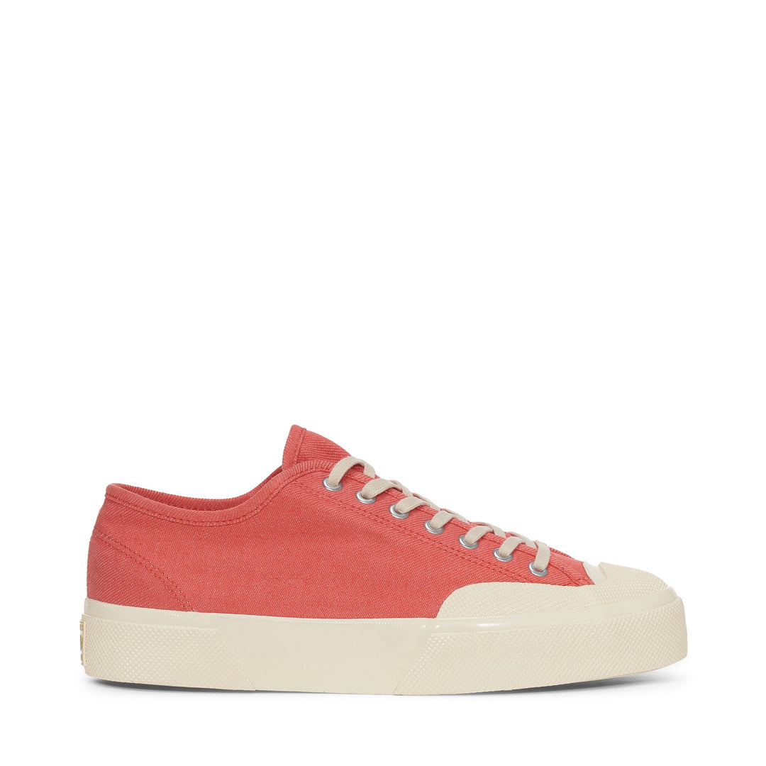 Unisex Red Low Cut Sneakers with Cotton Upper 01
