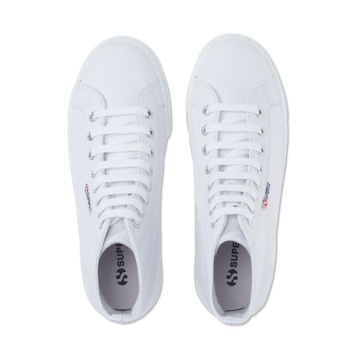 Woman's Platform Optical White Sneakers with Nappa Leather Upper 4