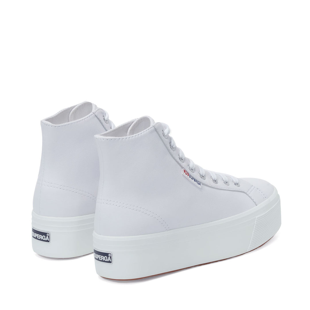Woman's Platform Optical White Sneakers with Nappa Leather Upper main
