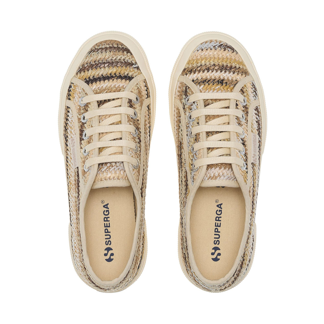 Woman's Beige Classic Sneakers with Cotton Upper main