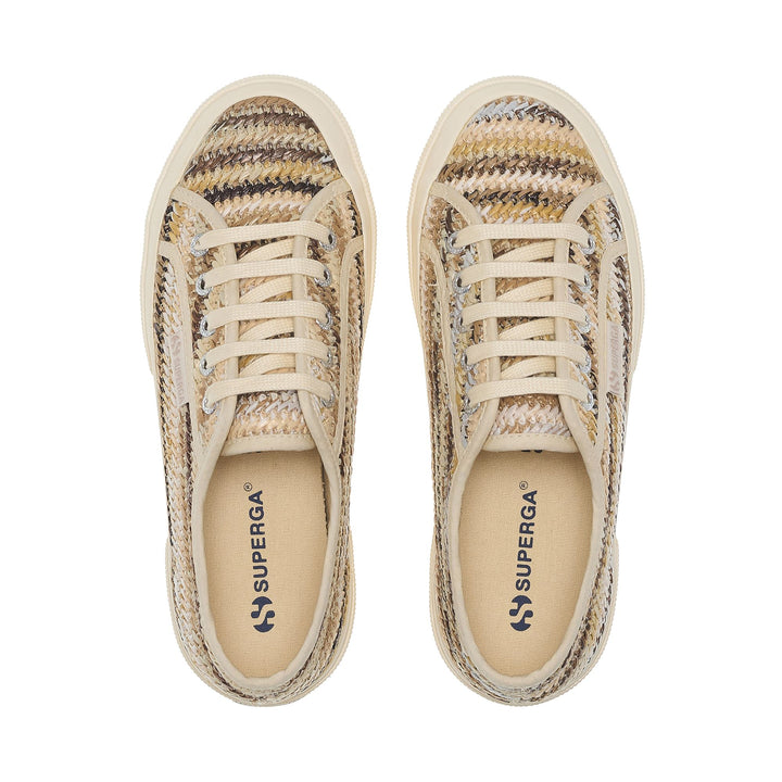 Woman's Beige Classic Sneakers with Cotton Upper 4