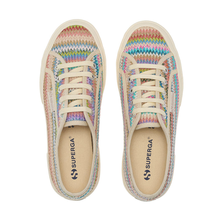 Woman's Classic Violet Sneakers with Raffia Upper 4