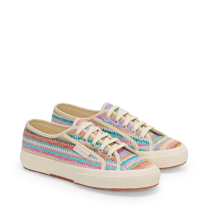 Woman's Classic Violet Sneakers with Raffia Upper 2