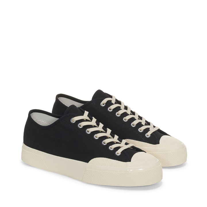 Unisex Black Low Cut Sneakers with Cotton Upper 2