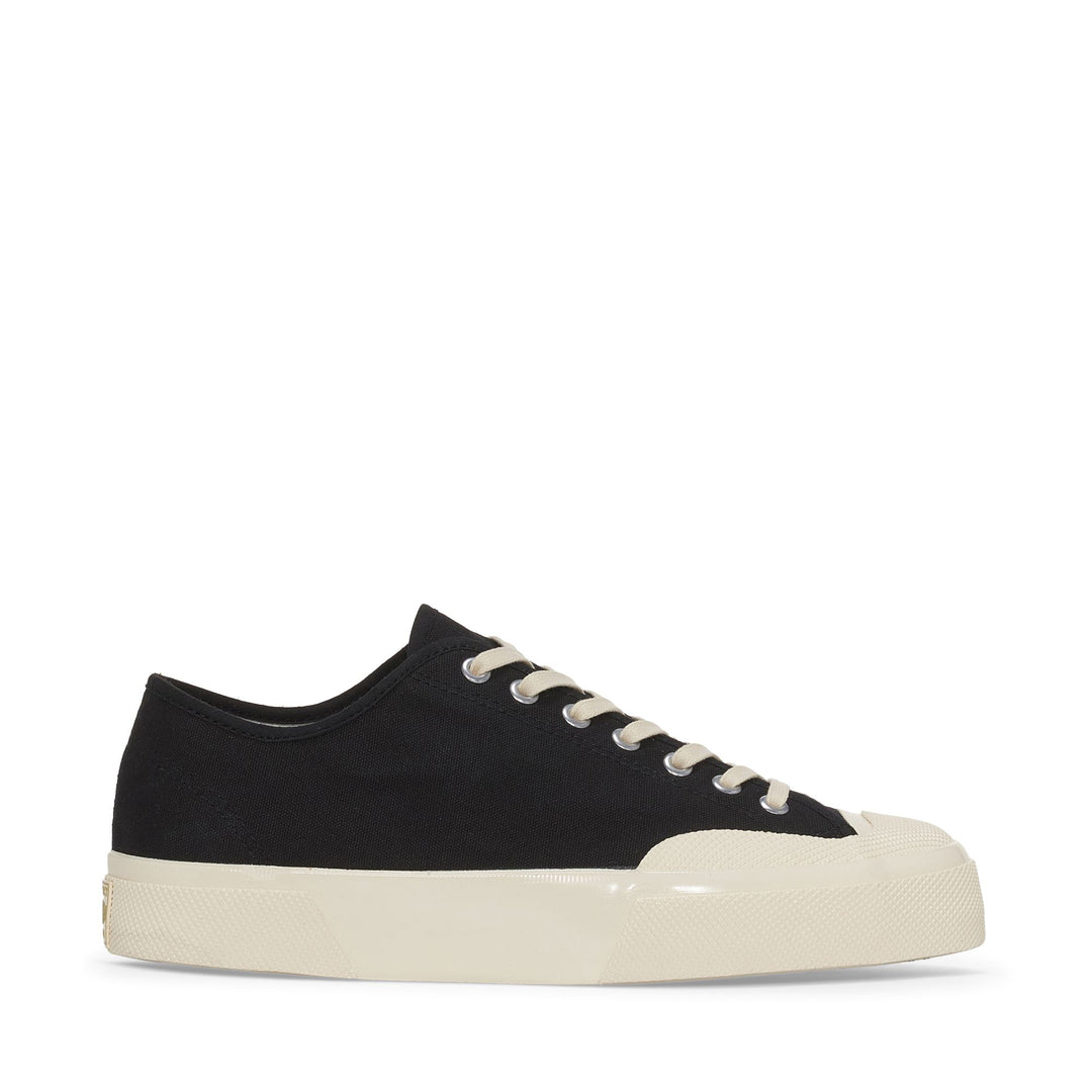 Zapatillas unisex negras de corte bajo con parte superior de algodón 01