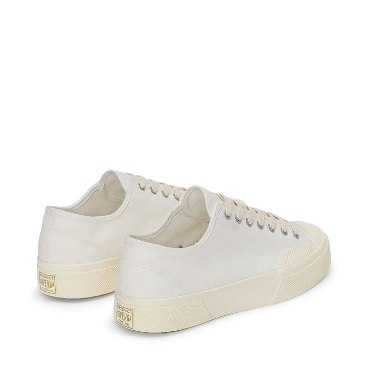 Unisex White Low Cut Sneakers with Cotton Upper 3