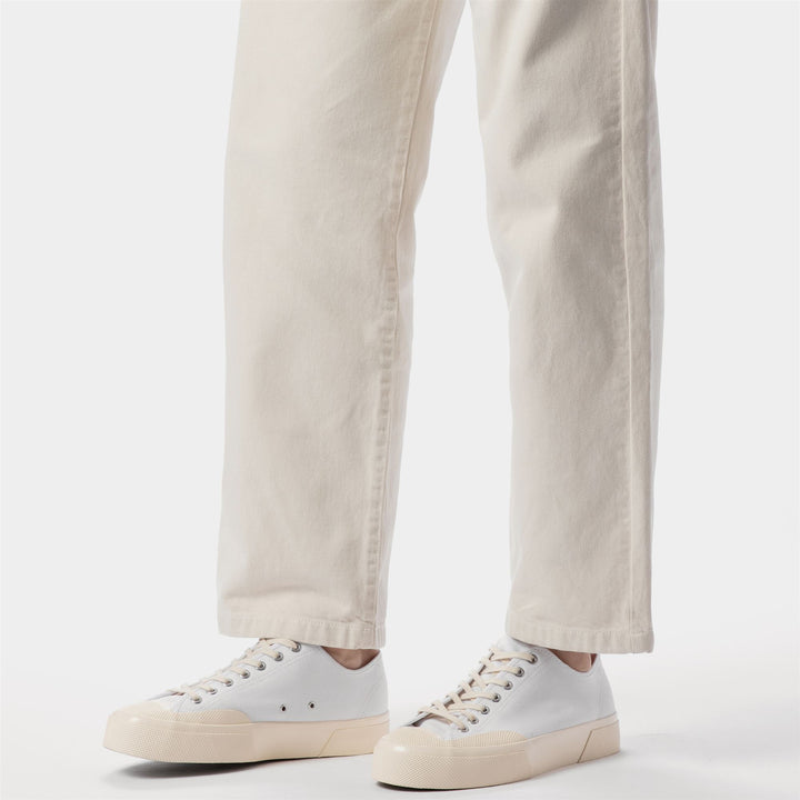 Unisex White Low Cut Sneakers with Cotton Upper 6