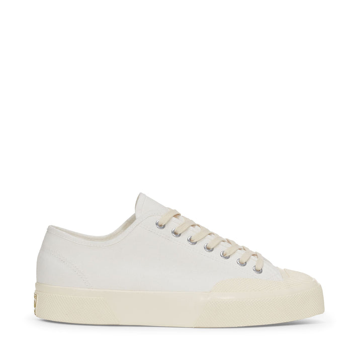 Unisex White Low Cut Sneakers with Cotton Upper 1