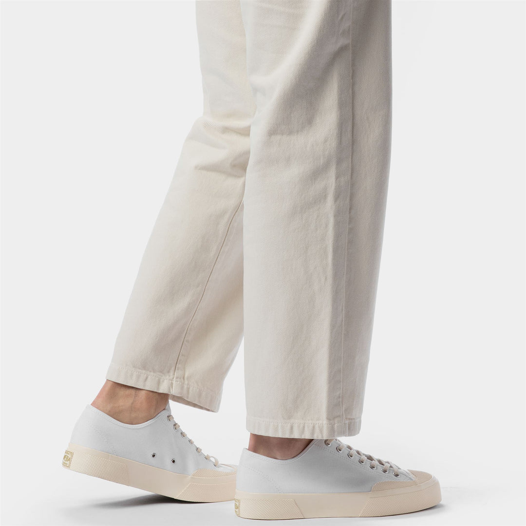 Unisex White Low Cut Sneakers with Cotton Upper main