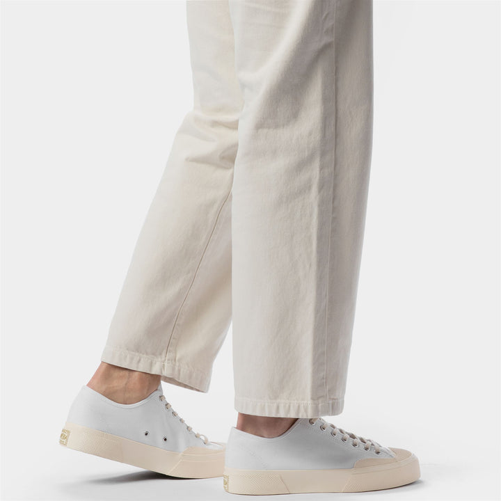 Unisex White Low Cut Sneakers with Cotton Upper 7