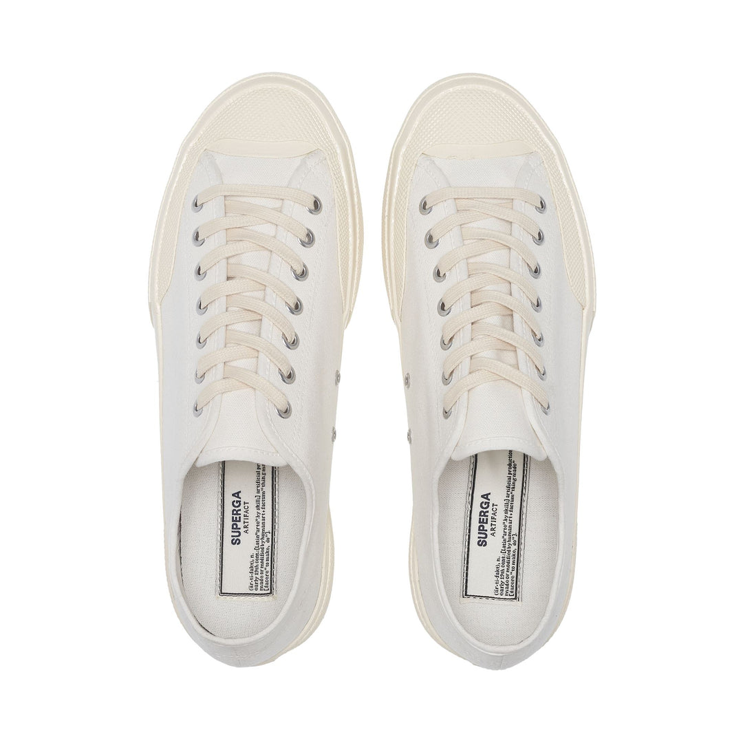Unisex White Low Cut Sneakers with Cotton Upper main