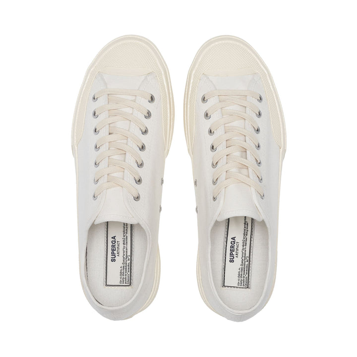 Unisex White Low Cut Sneakers with Cotton Upper 4