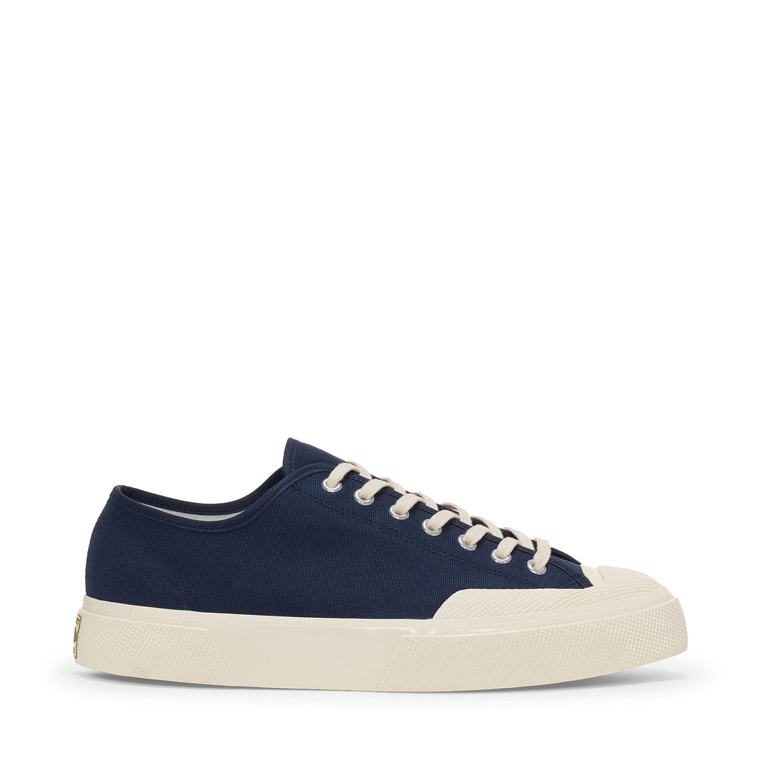 Zapatillas deportivas unisex de corte bajo en azul marino con parte superior de algodón 01