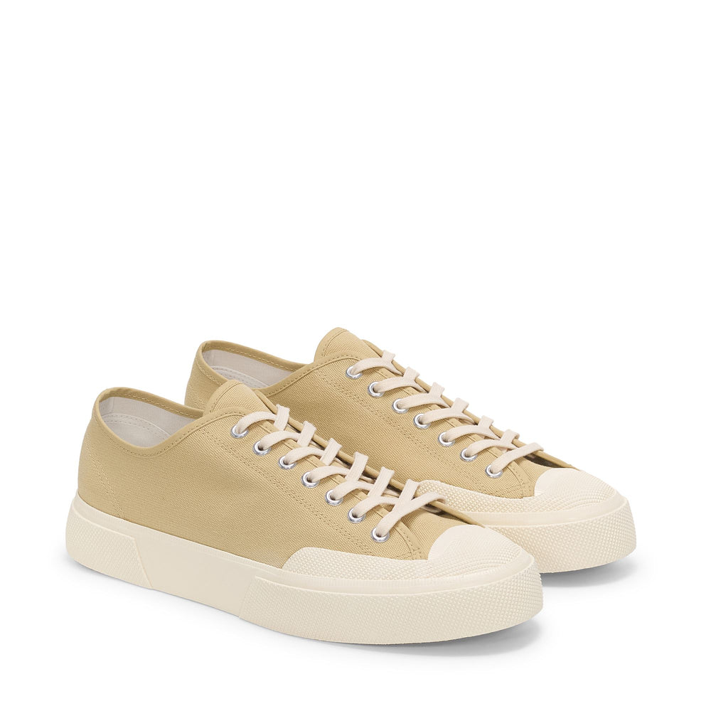 Zapatillas bajas unisex beige con parte superior de algodón 02