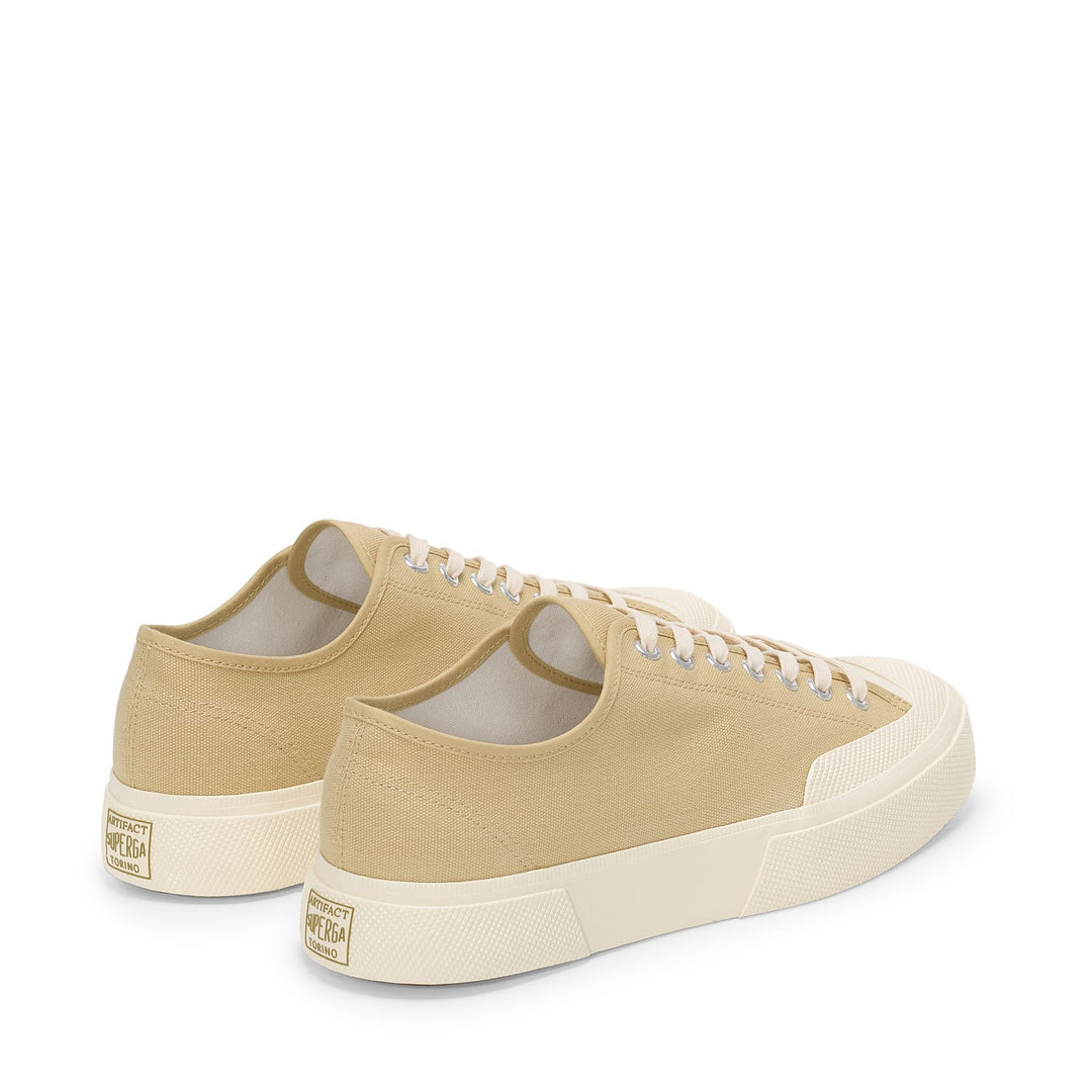 Unisex Beige Low Cut Sneakers with Cotton Upper main