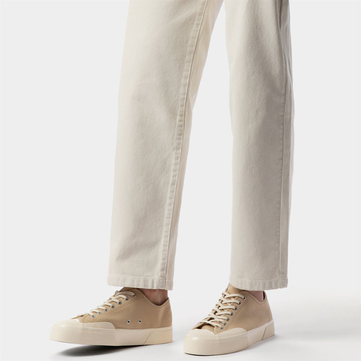Unisex Beige Low Cut Sneakers with Cotton Upper 6