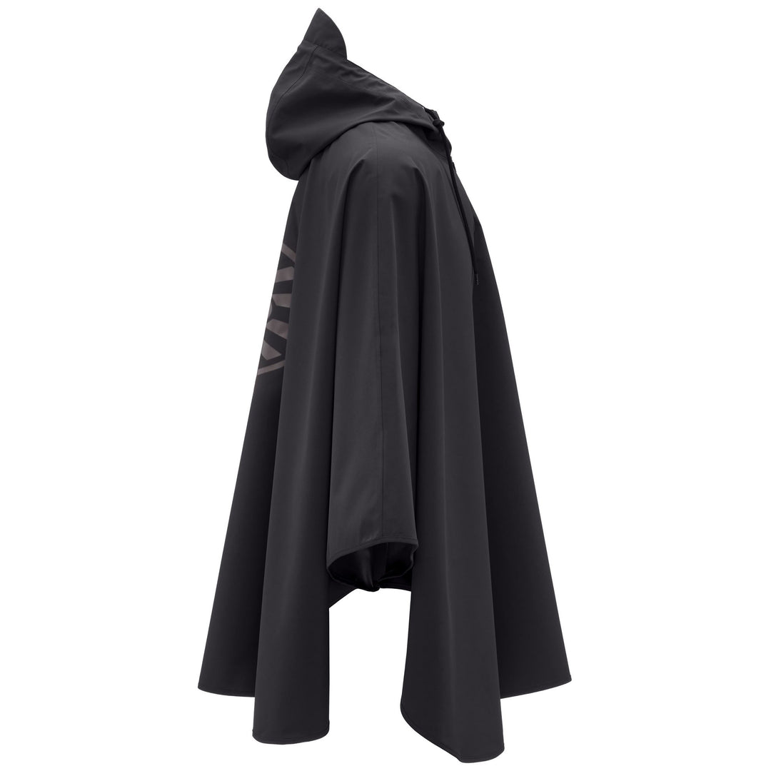 Unisex Black Poncho Jacket with Water-Resistant Technical Fabric main