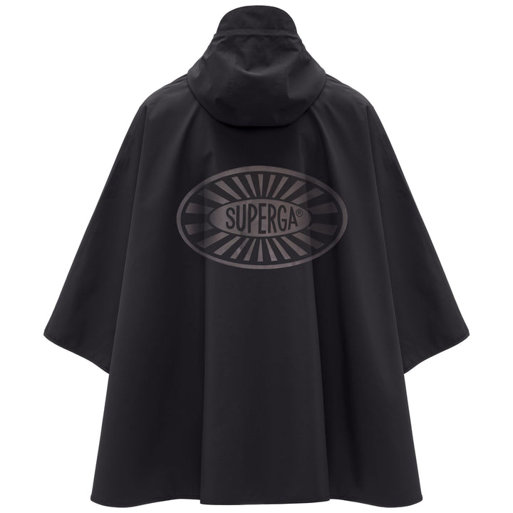 Unisex Black Poncho Jacket with Water-Resistant Technical Fabric 3