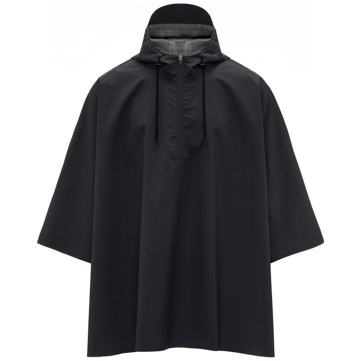 Unisex Black Poncho Jacket with Water-Resistant Technical Fabric 1