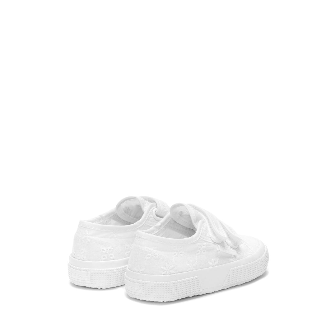 Sneakers basse bianche da bambina con tomaia in cotone main