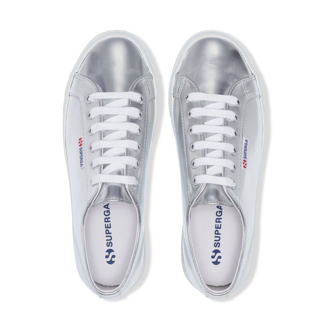 Woman's Platform Silver Sneakers with Synthetic Upper main