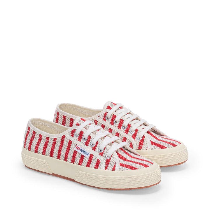 Rote Unisex-Sneaker mit niedrigem Schaft und Obermaterial aus Baumwolle 2