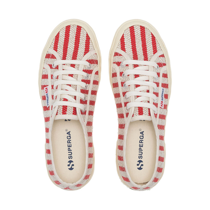 Rote Unisex-Sneaker mit niedrigem Schaft und Obermaterial aus Baumwolle 4