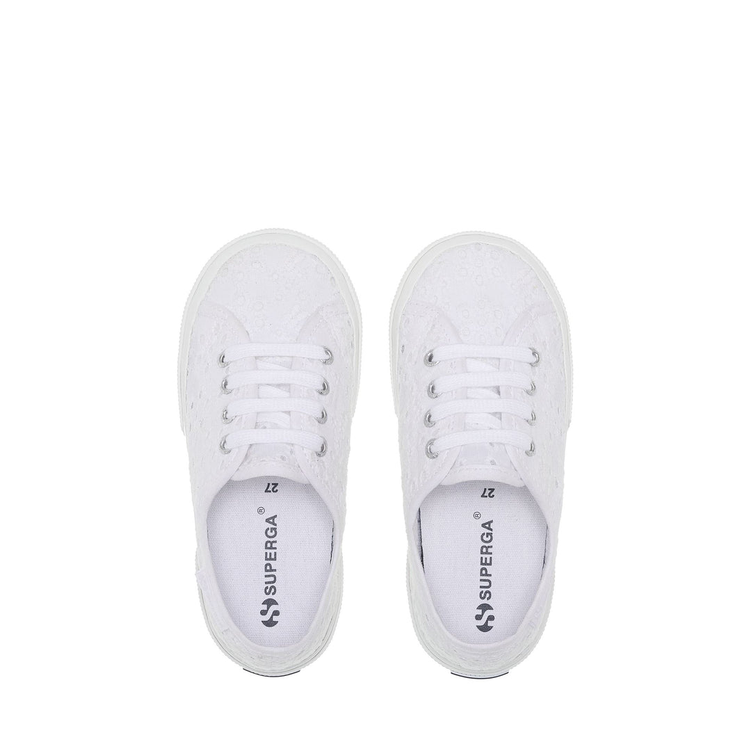 Girl's White Low Cut Sneakers with Cotton Upper main
