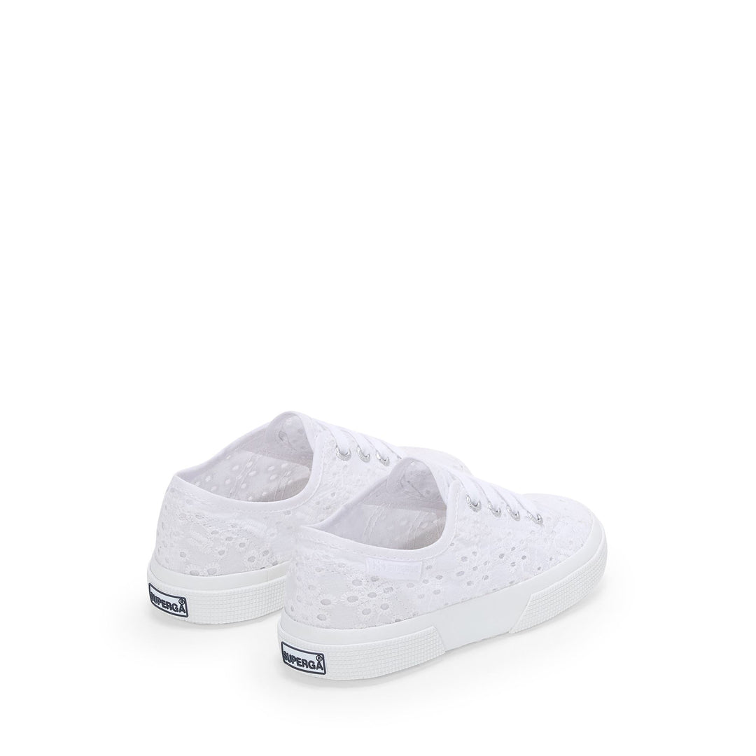 Girl's White Low Cut Sneakers with Cotton Upper main