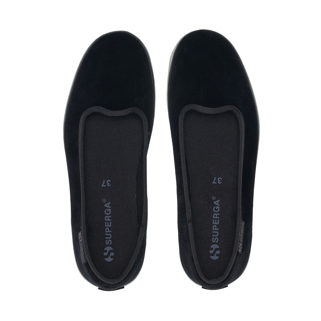 Ballerina da donna Total Black con tomaia in velluto main