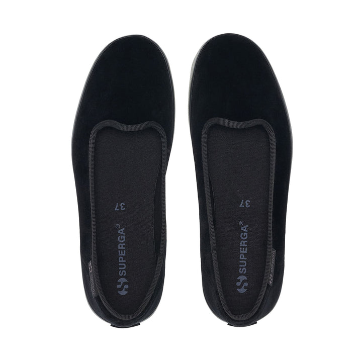 Ballerina da donna Total Black con tomaia in velluto 4