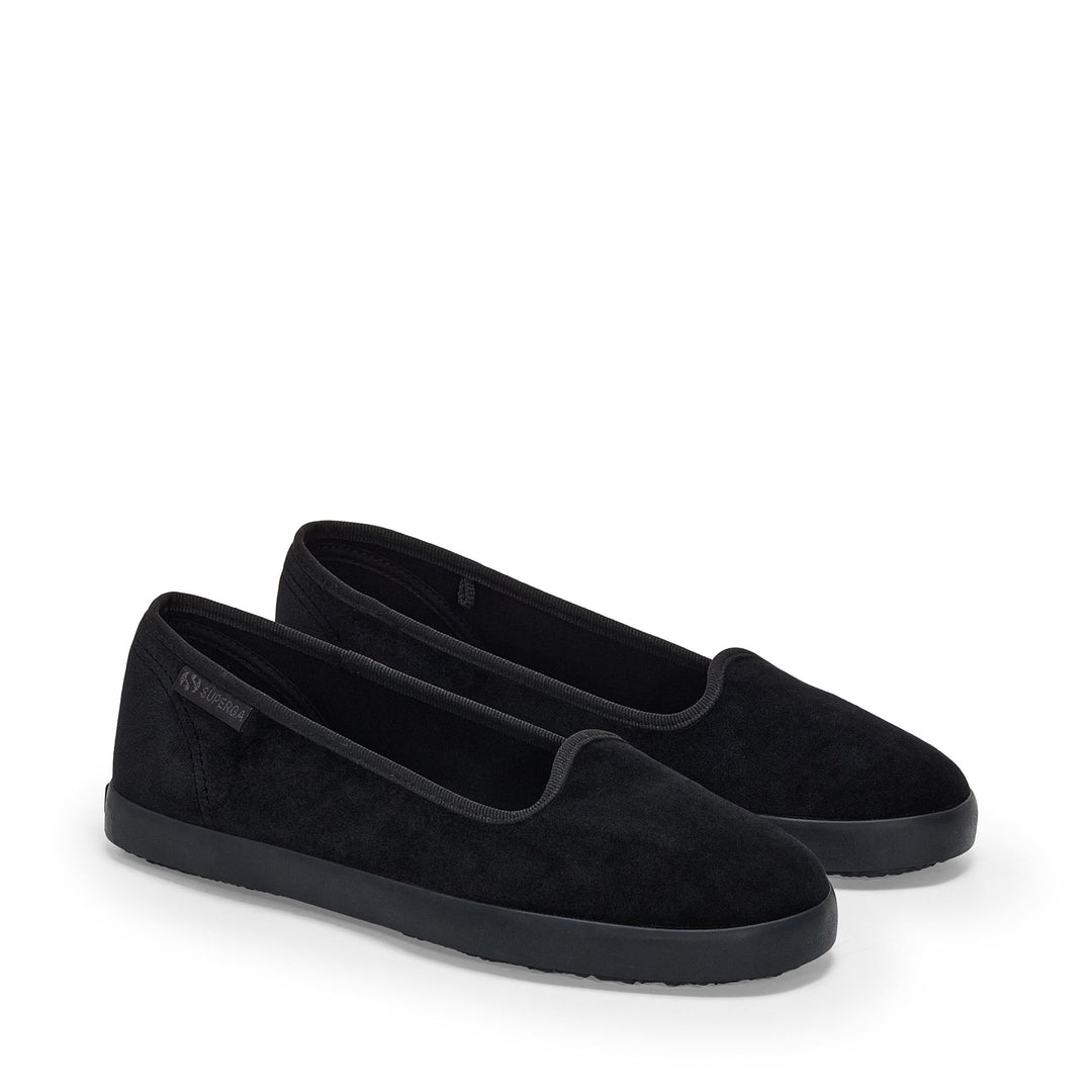 Ballerina da donna Total Black con tomaia in velluto main