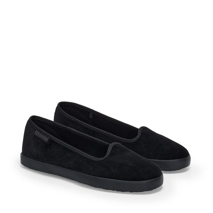 Ballerina da donna Total Black con tomaia in velluto 2