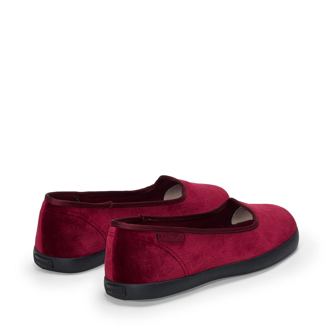 Ballerina rossa da donna con tomaia in velluto main