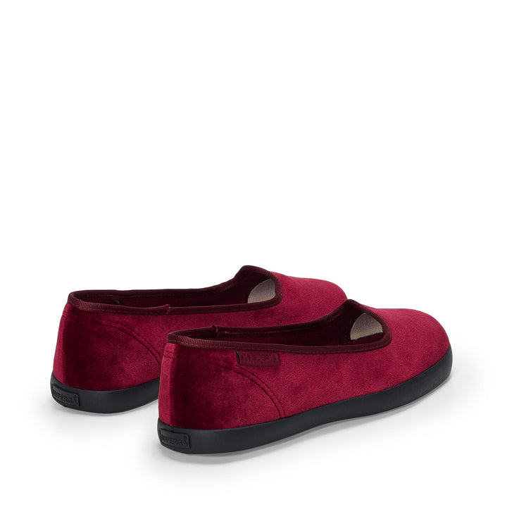 Ballerina rossa da donna con tomaia in velluto 3