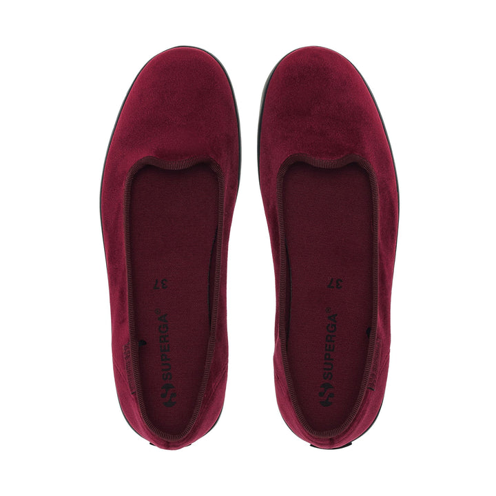 Woman's Red Ballerina with Velvet Upper 4