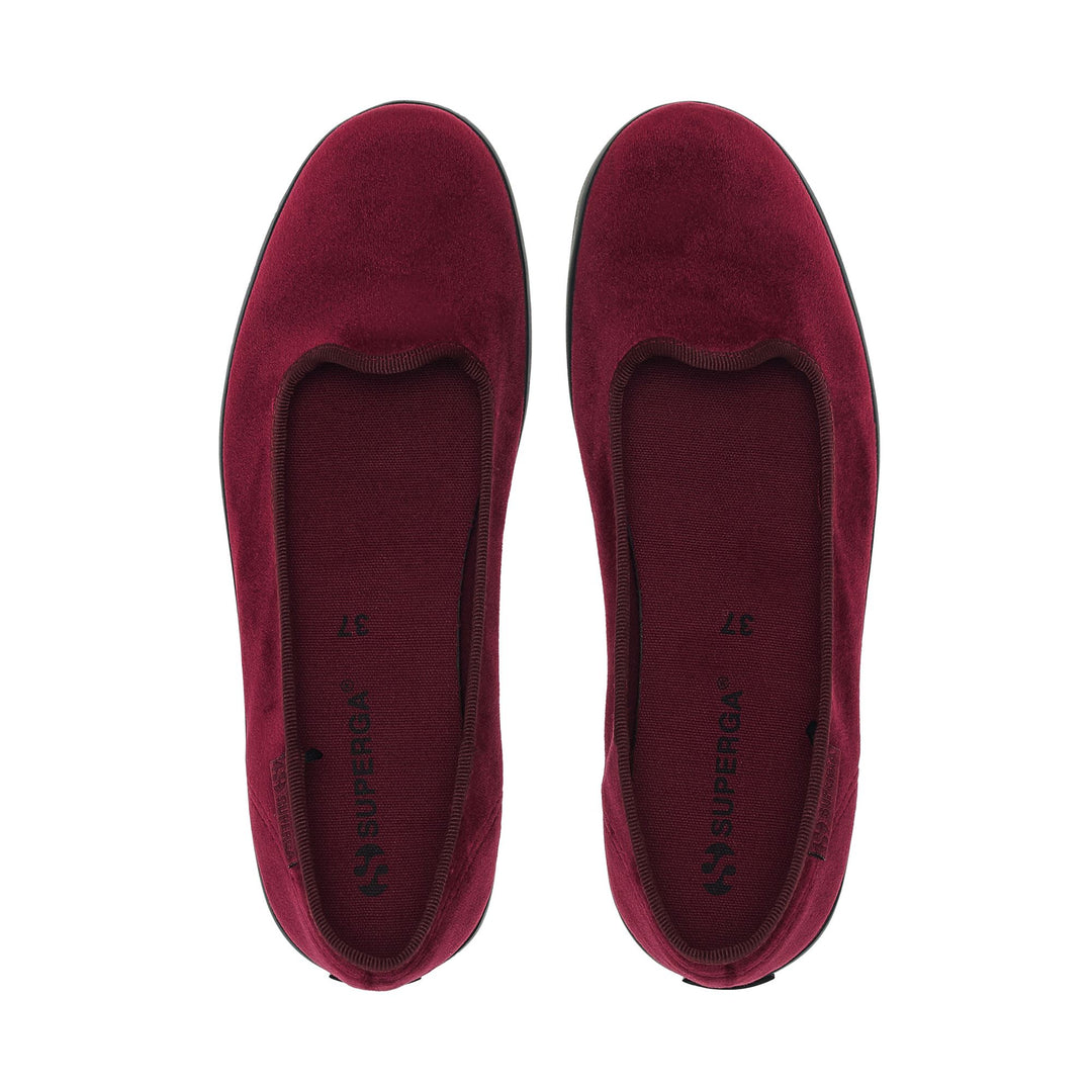 Ballerina rossa da donna con tomaia in velluto main