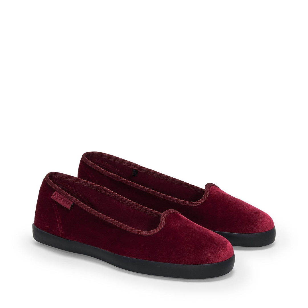 Ballerina rossa da donna con tomaia in velluto main