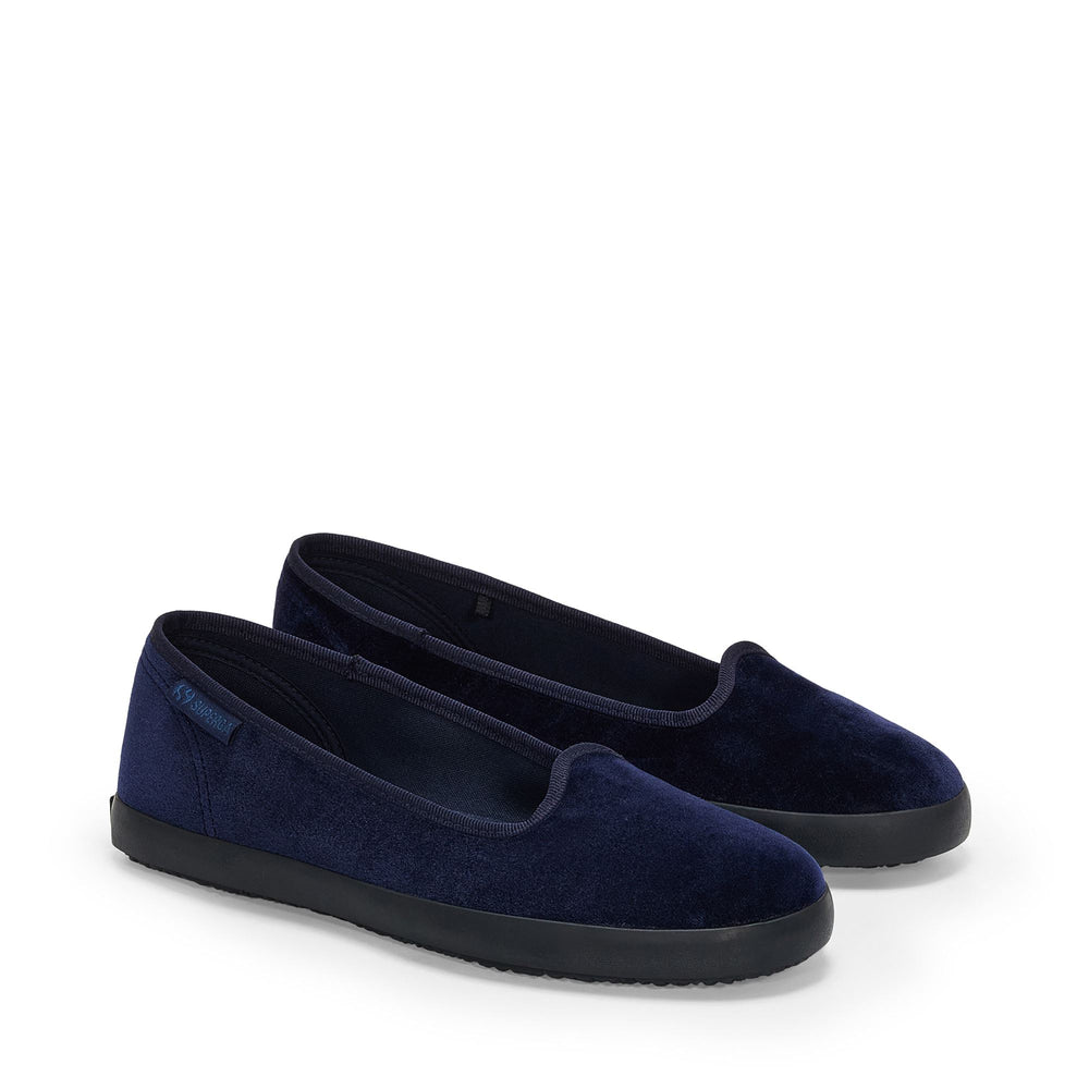 Woman's Ballerina Navy with Velvet Upper 02