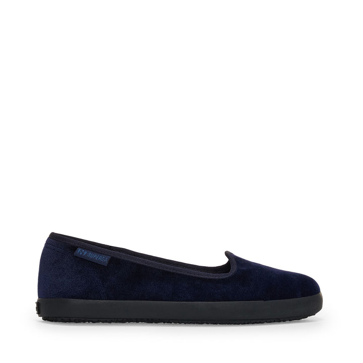 Woman's Ballerina Navy with Velvet Upper 1