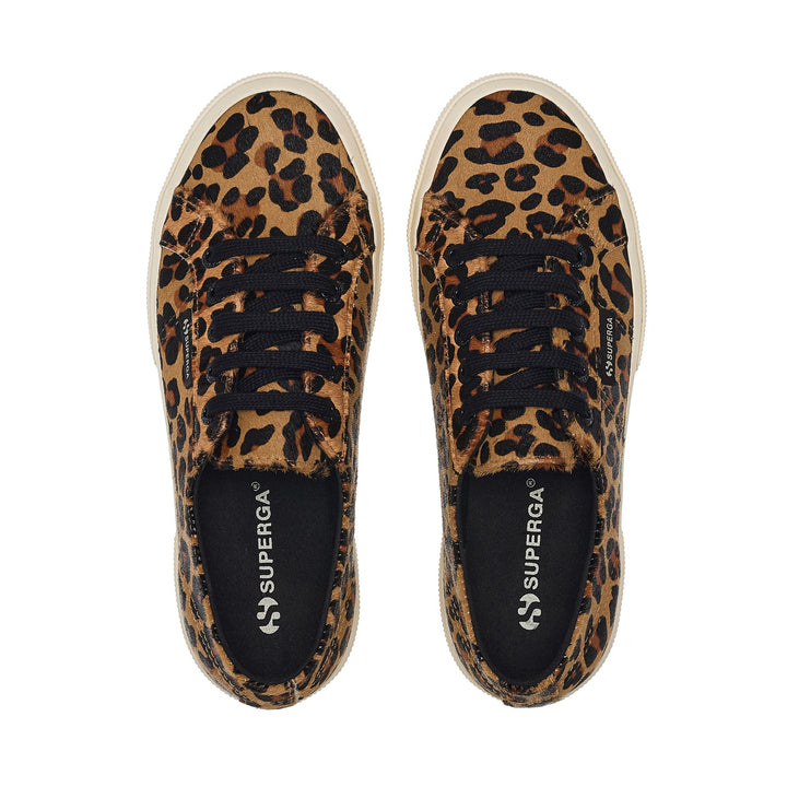 Low Cut Leoparden-Sneakers für Damen mit Obermaterial aus Leder 4