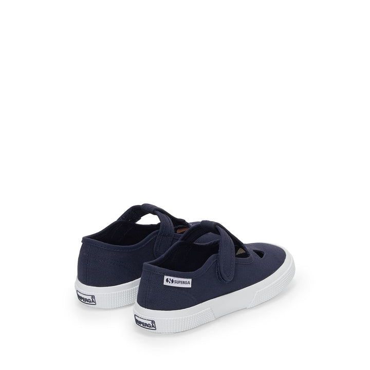 Sandali blu navy per bambini con tomaia in cotone 3