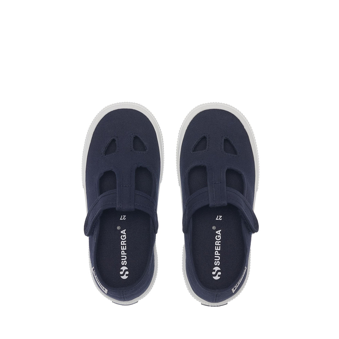 Sandali blu navy per bambini con tomaia in cotone main