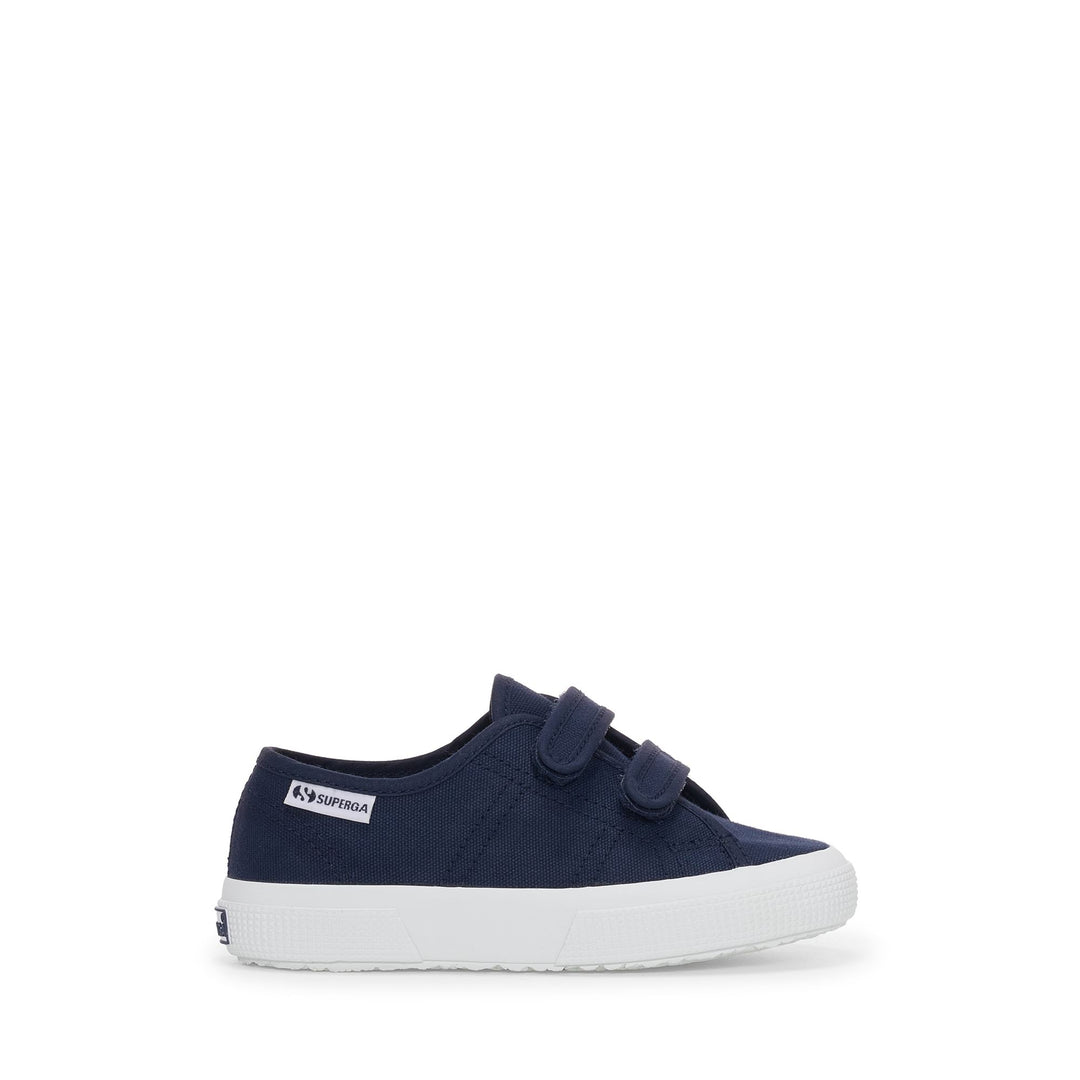 Sneakers per bambini in blu navy con tomaia in cotone 01