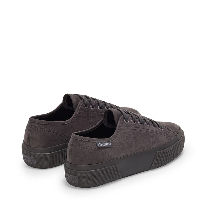 Graue Plateau-Sneakers für Damen mit Obermaterial aus Mikrofaser 3