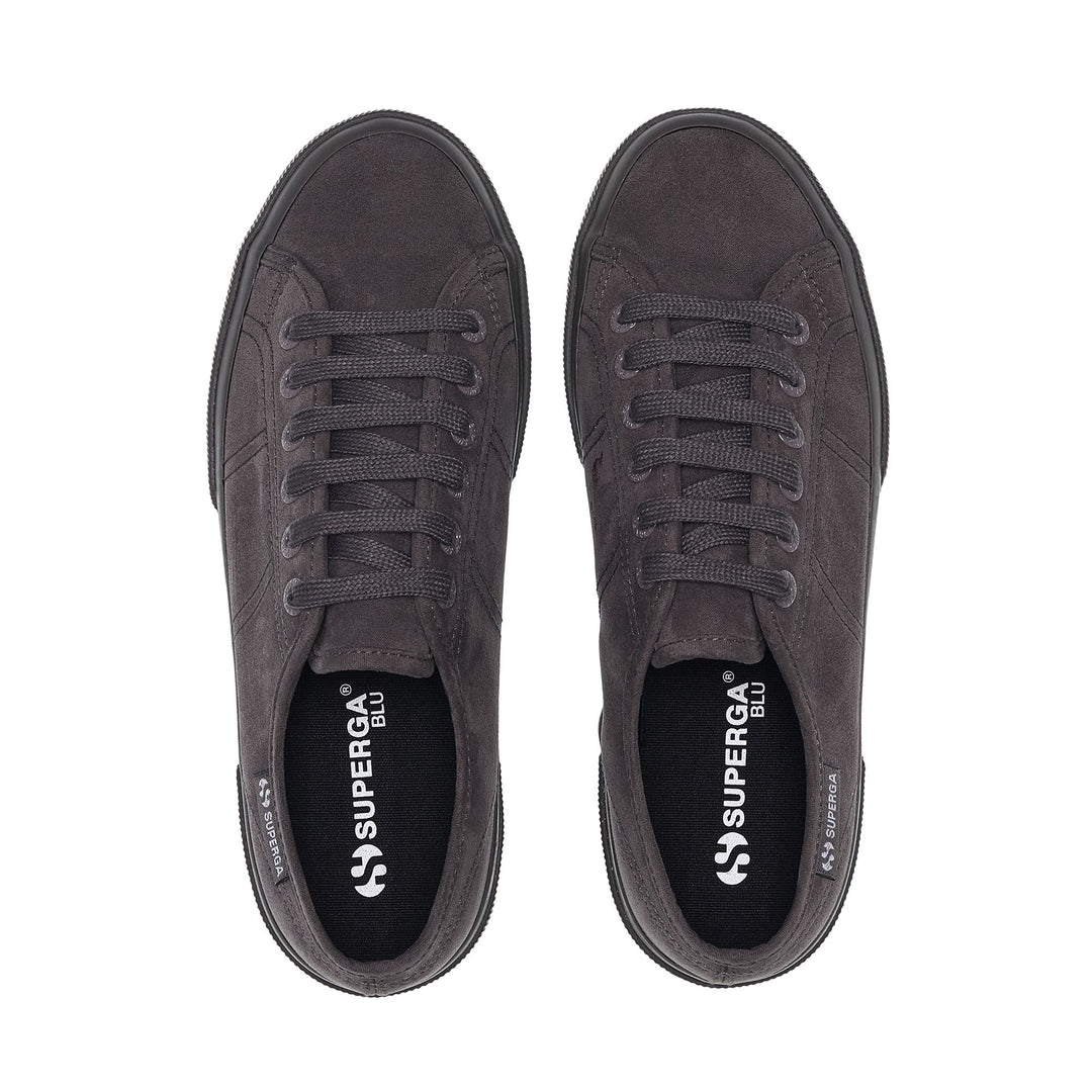 Graue Plateau-Sneakers für Damen mit Obermaterial aus Mikrofaser main