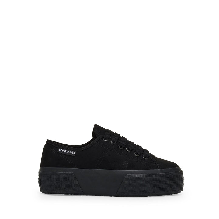 Woman's Wedge Black Sneakers with Microfiber Upper 1
