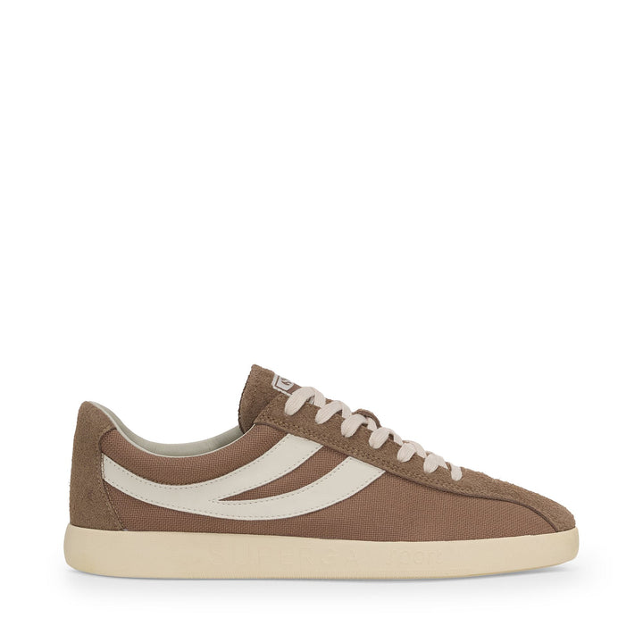 Unisex-Sneaker in Taupe mit niedrigem Schaft und Obermaterial aus Baumwolle 1